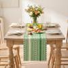 Artoid Mode Emerald Farmhouse Woven Table Runner, Seasonal Holiday Rustic Kitchen Dining Table Decoration for Home Party Decor 12×72 Inch(Emerald)