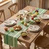 Artoid Mode Emerald Farmhouse Woven Table Runner, Seasonal Holiday Rustic Kitchen Dining Table Decoration for Home Party Decor 12×72 Inch(Emerald)