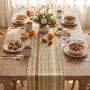 Artoid Mode Emerald Farmhouse Woven Table Runner, Seasonal Holiday Rustic Kitchen Dining Table Decoration for Home Party Decor 12×72 Inch(Light Coffee)