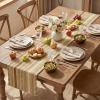 Artoid Mode Emerald Farmhouse Woven Table Runner, Seasonal Holiday Rustic Kitchen Dining Table Decoration for Home Party Decor 12×72 Inch(Light Coffee)