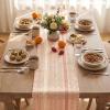 Artoid Mode Emerald Farmhouse Woven Table Runner, Seasonal Holiday Rustic Kitchen Dining Table Decoration for Home Party Decor 12×72 Inch(Pink)