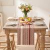 Artoid Mode Emerald Farmhouse Woven Table Runner, Seasonal Holiday Rustic Kitchen Dining Table Decoration for Home Party Decor 12×72 Inch(Red)