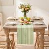 Artoid Mode Emerald Farmhouse Woven Table Runner, Seasonal Holiday Rustic Kitchen Dining Table Decoration for Home Party Decor 12×72 Inch(Sage Green)