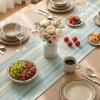 Artoid Mode Emerald Farmhouse Woven Table Runner, Seasonal Holiday Rustic Kitchen Dining Table Decoration for Home Party Decor 12×72 Inch(Sky Blue)