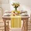 Artoid Mode Emerald Farmhouse Woven Table Runner, Seasonal Holiday Rustic Kitchen Dining Table Decoration for Home Party Decor 12×72 Inch(Yellow)