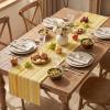 Artoid Mode Emerald Farmhouse Woven Table Runner, Seasonal Holiday Rustic Kitchen Dining Table Decoration for Home Party Decor 12×72 Inch(Yellow)