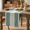 Artoid Mode Light Yellow Farmhouse Rustic Table Runner, Seasonal Macrame Fabric Kitchen Dining Holiday Wedding Table Decor for Home Party 13×72 Inch(Forest Green)