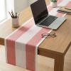 Artoid Mode Light Yellow Farmhouse Rustic Table Runner, Seasonal Macrame Fabric Kitchen Dining Holiday Wedding Table Decor for Home Party 13×72 Inch(Red)