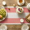 Artoid Mode Light Yellow Farmhouse Rustic Table Runner, Seasonal Macrame Fabric Kitchen Dining Holiday Wedding Table Decor for Home Party 13×72 Inch(Red)