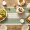 Artoid Mode Light Yellow Farmhouse Rustic Table Runner, Seasonal Macrame Fabric Kitchen Dining Holiday Wedding Table Decor for Home Party 13×72 Inch(Sage Green)