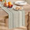 Artoid Mode Emerald Farmhouse Woven Table Runner, Seasonal Holiday Rustic Kitchen Dining Table Decoration for Home Party Decor 12×72 Inch(Dark Grey)