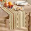 Artoid Mode Emerald Farmhouse Woven Table Runner, Seasonal Holiday Rustic Kitchen Dining Table Decoration for Home Party Decor 12×72 Inch(Light Coffee)