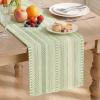 Artoid Mode Emerald Farmhouse Woven Table Runner, Seasonal Holiday Rustic Kitchen Dining Table Decoration for Home Party Decor 12×72 Inch(Sage Green)