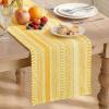Artoid Mode Emerald Farmhouse Woven Table Runner, Seasonal Holiday Rustic Kitchen Dining Table Decoration for Home Party Decor 12×72 Inch(Yellow)