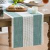 Artoid Mode Light Yellow Farmhouse Rustic Table Runner, Seasonal Macrame Fabric Kitchen Dining Holiday Wedding Table Decor for Home Party 13×72 Inch(Forest Green)