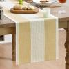 Artoid Mode Light Yellow Farmhouse Rustic Table Runner, Seasonal Macrame Fabric Kitchen Dining Holiday Wedding Table Decor for Home Party 13×72 Inch(Light Yellow)