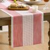 Artoid Mode Light Yellow Farmhouse Rustic Table Runner, Seasonal Macrame Fabric Kitchen Dining Holiday Wedding Table Decor for Home Party 13×72 Inch(Red)