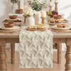 Artoid Mode Beige Soft Plush Faux Fur Jacquard Big Stars Memorial Day Table Runner, 4th of July Holiday Kitchen Dining Table Decoration for Home Party Decor 13×72 Inch(Beige)