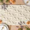 Artoid Mode Beige Soft Plush Faux Fur Jacquard Big Stars Memorial Day Table Runner, 4th of July Holiday Kitchen Dining Table Decoration for Home Party Decor 13×72 Inch(Beige)