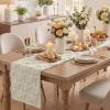 Artoid Mode Beige Soft Plush Faux Fur Jacquard Big Stars Memorial Day Table Runner, 4th of July Holiday Kitchen Dining Table Decoration for Home Party Decor 13×72 Inch(Beige)