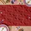 Artoid Mode Beige Soft Plush Faux Fur Jacquard Big Stars Memorial Day Table Runner, 4th of July Holiday Kitchen Dining Table Decoration for Home Party Decor 13×72 Inch(Red)
