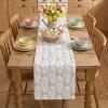 Artoid Mode Beige Soft Plush Faux Fur Jacquard Bunny Bow Easter Table Runner, Spring Holiday Kitchen Dining Table Decoration for Home Party Decor 13×72 Inch(White)
