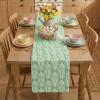 Artoid Mode Beige Soft Plush Faux Fur Jacquard Bunny Bow Easter Table Runner, Spring Holiday Kitchen Dining Table Decoration for Home Party Decor 13×72 Inch(Sage Green)