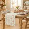 Artoid Mode Beige Soft Plush Faux Fur Jacquard Bunny Bow Easter Table Runner, Spring Holiday Kitchen Dining Table Decoration for Home Party Decor 13×72 Inch(Beige)