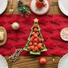Artoid Mode Christmas Trees Red Soft Plush Faux Fur Jacquard Christmas Table Runner, Holiday Kitchen Dining Table Decoration for Home Party Decor 13×72 Inch(Red)