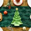 Artoid Mode Christmas Trees Red Soft Plush Faux Fur Jacquard Christmas Table Runner, Holiday Kitchen Dining Table Decoration for Home Party Decor 13×72 Inch(Green)