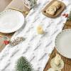 Artoid Mode Christmas Trees Red Soft Plush Faux Fur Jacquard Christmas Table Runner, Holiday Kitchen Dining Table Decoration for Home Party Decor 13×72 Inch(White)