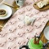 Artoid Mode Pink Ghost Soft Plush Faux Fur Jacquard Halloween Table Runner, Holiday Kitchen Dining Table Decoration for Home Party Decor 13×72 Inch(Pink)