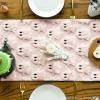 Artoid Mode Pink Ghost Soft Plush Faux Fur Jacquard Halloween Table Runner, Holiday Kitchen Dining Table Decoration for Home Party Decor 13×72 Inch(Pink)