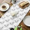 Artoid Mode Pink Ghost Soft Plush Faux Fur Jacquard Halloween Table Runner, Holiday Kitchen Dining Table Decoration for Home Party Decor 13×72 Inch(White)
