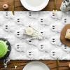Artoid Mode Pink Ghost Soft Plush Faux Fur Jacquard Halloween Table Runner, Holiday Kitchen Dining Table Decoration for Home Party Decor 13×72 Inch(White)