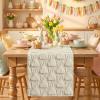 Artoid Mode Sage Green Soft Plush Faux Fur Jacquard Pink Ear Bunny Easter Table Runner, Spring Holiday Kitchen Dining Table Decoration for Home Party Decor 13×72 Inch(Beige)