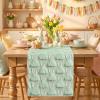 Artoid Mode Sage Green Soft Plush Faux Fur Jacquard Pink Ear Bunny Easter Table Runner, Spring Holiday Kitchen Dining Table Decoration for Home Party Decor 13×72 Inch(Sage Green)