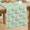 Artoid Mode Sage Green Soft Plush Faux Fur Jacquard Pink Ear Bunny Easter Table Runner, Spring Holiday Kitchen Dining Table Decoration for Home Party Decor 13×72 Inch(Sage Green)