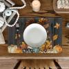 Artoid Mode Gnomes Pumpkins Fall Placemats Set of 4, 12×18 Inch Seasonal Autumn Thanksgiving Table Mats for Party Kitchen Dining Decoration(Black)