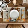 Artoid Mode Gnomes Pumpkins Fall Placemats Set of 4, 12×18 Inch Seasonal Autumn Thanksgiving Table Mats for Party Kitchen Dining Decoration(Wood)