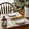 Artoid Mode Pink Gingerbread Gifts Merry Christmas Placemats Set of 4, 12×18 Inch Seasonal Winter Holiday Table Mats for Party Kitchen Dining Decoration