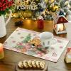 Artoid Mode Pink Gingerbread Gifts Merry Christmas Placemats Set of 4, 12×18 Inch Seasonal Winter Holiday Table Mats for Party Kitchen Dining Decoration