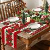 Artoid Mode Poinsettia Pine Cone Christmas Placemats Set of 4, 12×18 Inch Seasonal Winter Holiday Table Mats for Party Dining Decoration(Red)