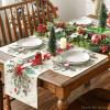 Artoid Mode Red Nutcracker Floral Holly Christmas Placemats Set of 4, 12×18 Inch Seasonal Winter Table Mats for Party Kitchen Dining Decoration(Multicolor)