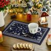 Artoid Mode Reindeer Snowflakes Winter Placemats Set of 4, 12×18 Inch Seasonal Red Fair Isle Table Mats for Party Kitchen Dining Decoration(Nevy Blue)