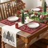Artoid Mode Reindeer Snowflakes Winter Placemats Set of 4, 12×18 Inch Seasonal Red Fair Isle Table Mats for Party Kitchen Dining Decoration(Red)