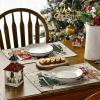 Artoid Mode Snowman Tree Gingerbread Wood Christmas Placemats Set of 4, 12×18 Inch Seasonal Winter Holiday Table Mats for Party Kitchen Dining Decoration(Wood)