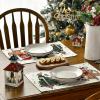 Artoid Mode Snowman Tree Gingerbread Wood Christmas Placemats Set of 4, 12×18 Inch Seasonal Winter Holiday Table Mats for Party Kitchen Dining Decoration(Beige)