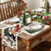 Artoid Mode Snowman Tree Gingerbread Wood Christmas Placemats Set of 4, 12×18 Inch Seasonal Winter Holiday Table Mats for Party Kitchen Dining Decoration(Beige)