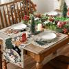 Artoid Mode Snowman Tree Gingerbread Wood Christmas Placemats Set of 4, 12×18 Inch Seasonal Winter Holiday Table Mats for Party Kitchen Dining Decoration(Wood)